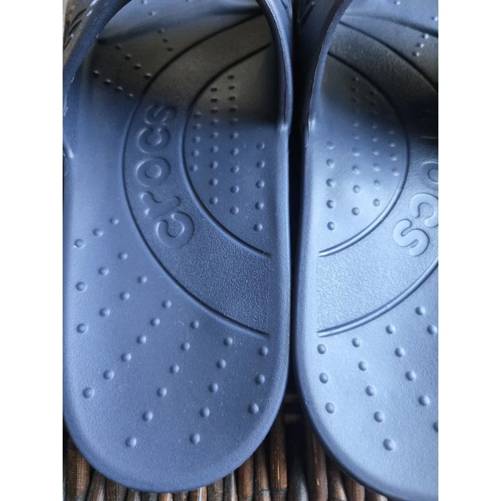 Crocs Men's Blue Logo Slide Sandals Slip On Rubber US 6 Standard Width